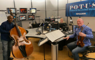 In the SiriusXM studio with Aaron Clay, Julie Mason and Peter Wilson
