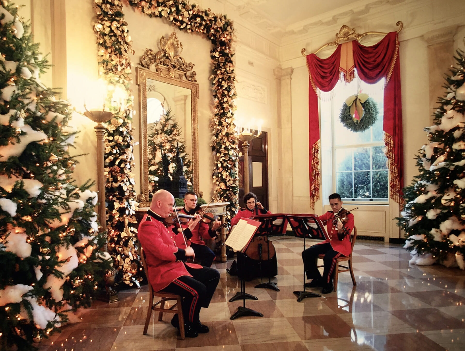 The Grand Foyer of The White House during the Holidays