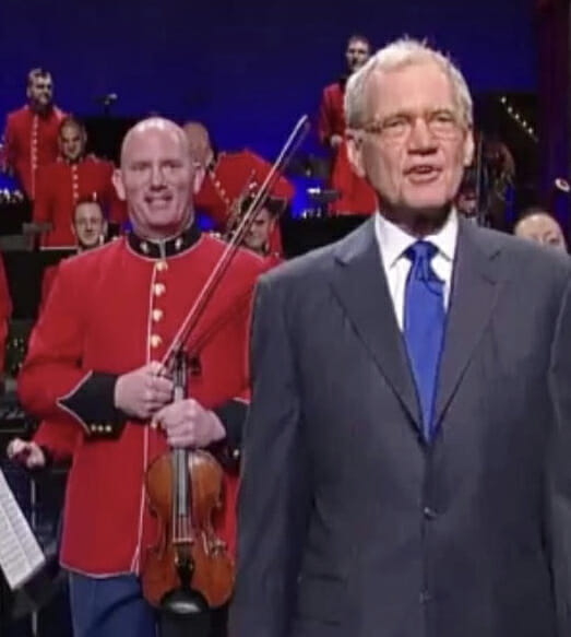 Peter appearing with the Marine Orchestra on Late Show with David Letterman