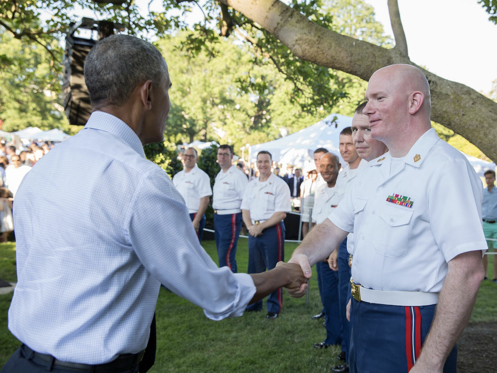 Peter Wilson with President Barack Obama on the South Lawn of the White House