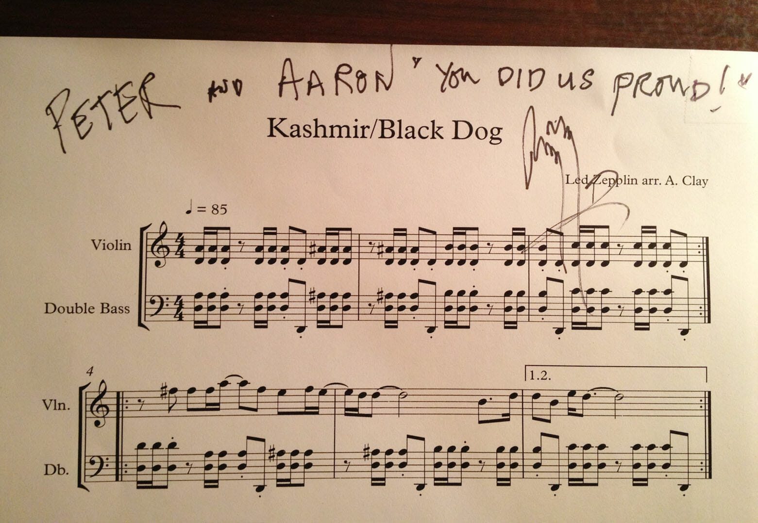 Sheet music signed by Led Zeppelin's Jimmy Page