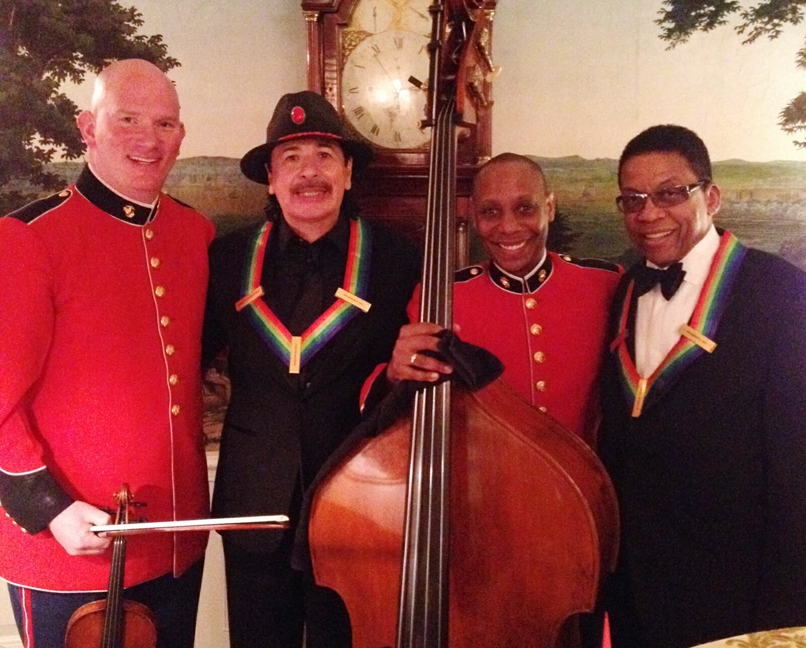 Peter Wilson, Carlos Santana, Aaron Clay and Herbie Hancock