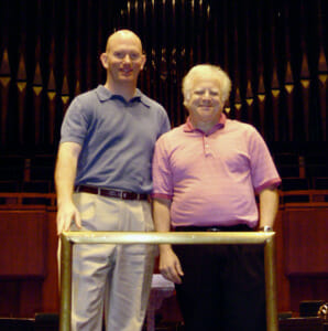 Peter Wilson with conductor Leonard Slatkin in 2008