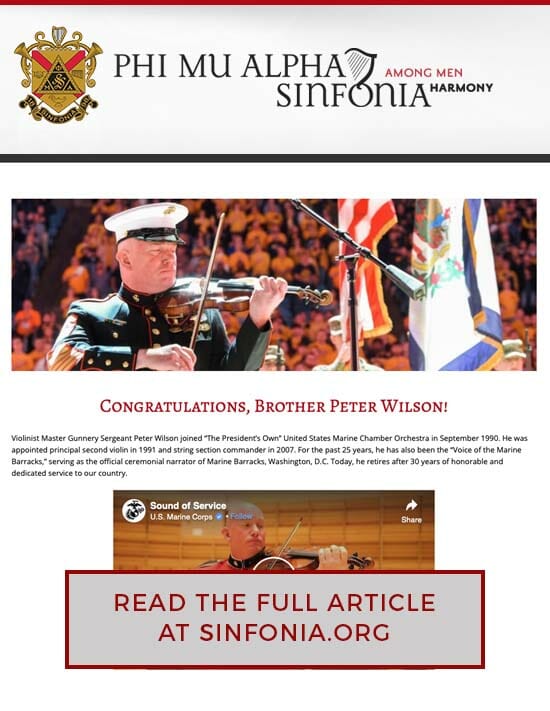 Article in Phi Mu Alpha Sinfonia website