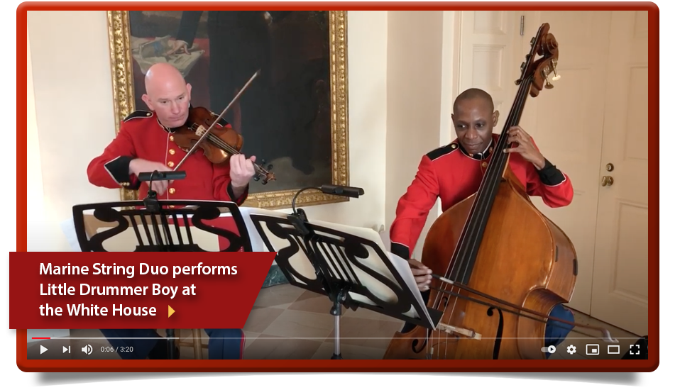 Marine string duo performs Little Drummer Boy at the White House